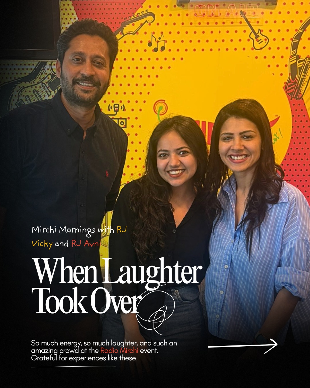 Pranalli Dhamankar at Radio Mirchi Mornings with RJ Vicky and RJ Avni